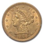1906 $2.50 Liberty Gold Quarter Eagle MS-62 PCGS