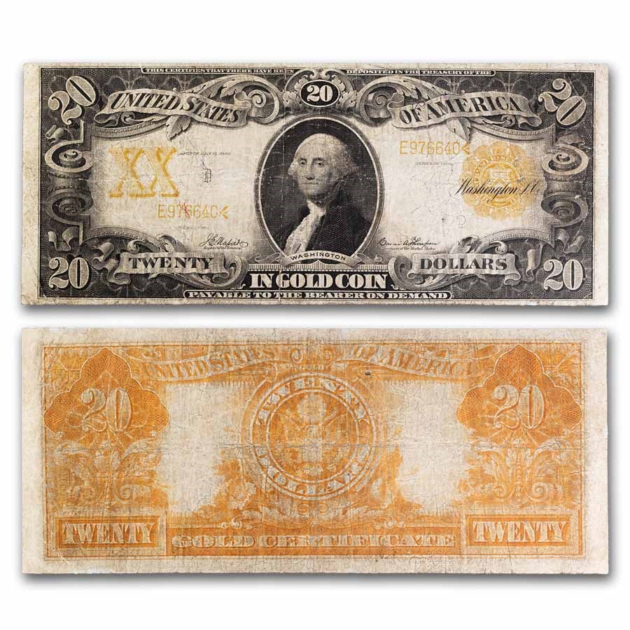 1906 $20 Gold Certificate Fine (Fr#1184)