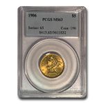 1906 $5 Liberty Gold Half Eagle MS-63 PCGS