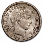 1906 Barber Dime BU
