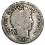1906 Barber Dime Good/VG