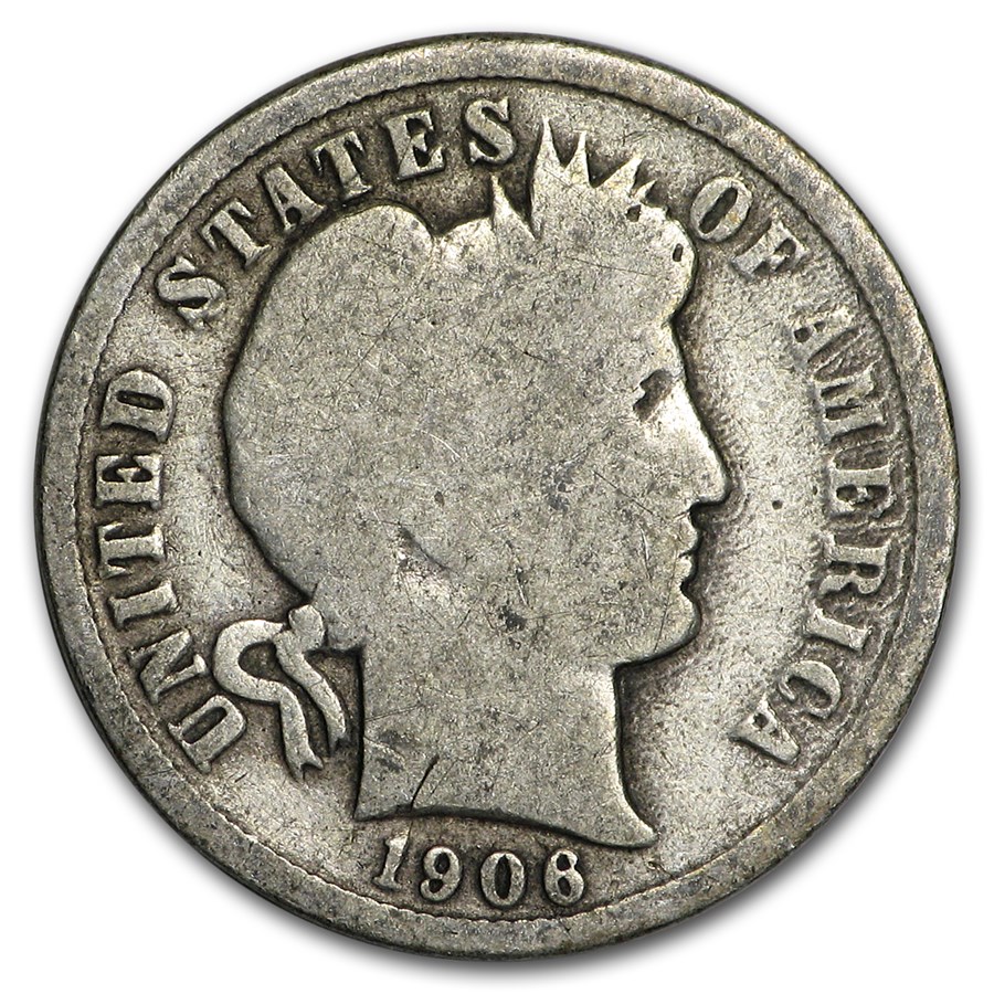 1906 Barber Dime Good/VG