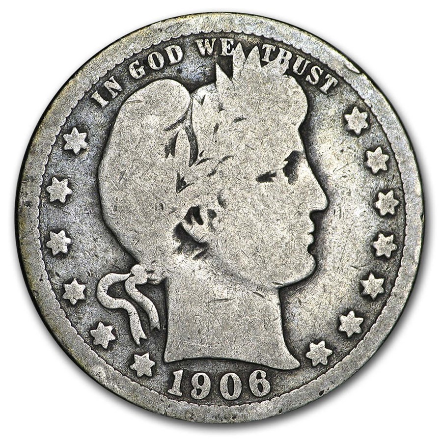 1906 Barber Quarter Good/VG