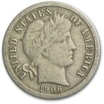 1906-D Barber Dime Fine