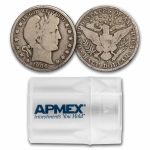 1906-D Barber Half Dollar 20-Coin Roll Avg Circ