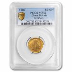 1906 Great Britain Gold Half Sovereign Edward VII MS-62 PCGS