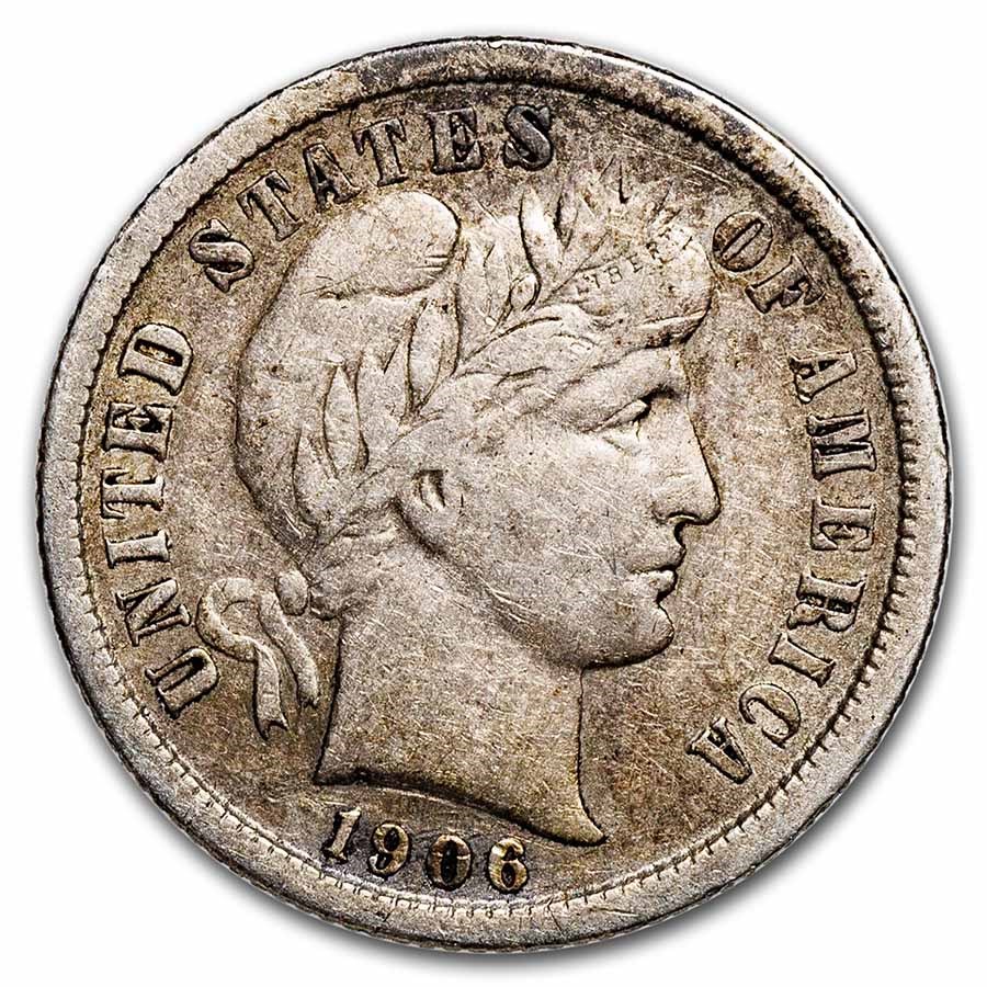 1906-S Barber Dime Fine
