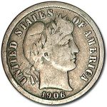 1906-S Barber Dime VG