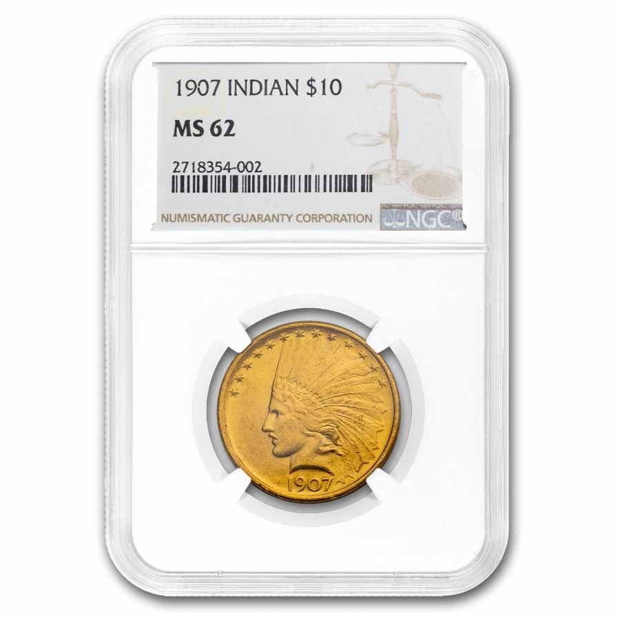 1907 $10 Indian Gold Eagle MS-62 NGC