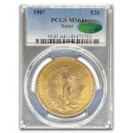 1907 $20 St Gaudens Gold Double Eagle MS-64+ PCGS CAC