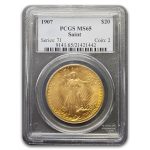 1907 $20 St Gaudens Gold Double Eagle MS-65 PCGS