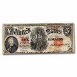 1907 $5.00 Legal Tender Andrew Jackson/Woodchopper VG (Fr#91)