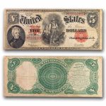 1907 $5.00 Legal Tender Woodchopper F (Fr#91)