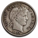 1907 Barber Dime XF