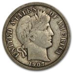 1907-D Barber Dime Fine