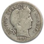 1907-D Barber Dime Good/VG