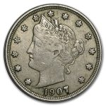 1907 Liberty Head V Nickel VF