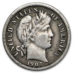 1907-S Barber Dime VF