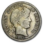 1907-S Barber Dime VG