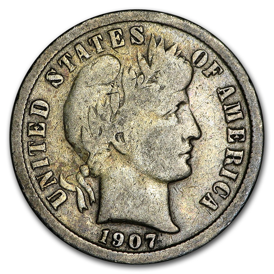 1907-S Barber Dime VG