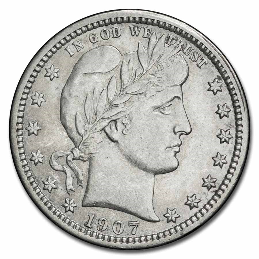 1907-S Barber Quarter AU