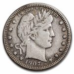 1907-S Barber Quarter Fine