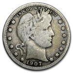 1907-S Barber Quarter VG