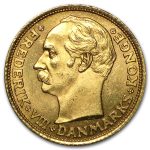 1908-1909 Denmark Gold 10 Kroner Frederik VIII BU