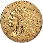 1908 $2.50 Indian Gold Quarter Eagle AU