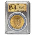 1908 $20 St Gaudens Gold No Motto MS-65 PCGS (Rough Rider)