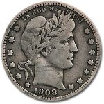 1908 Barber Quarter Fine
