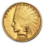 1908-D $10 Indian Gold Eagle No Motto XF
