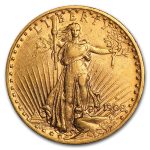 1908-D $20 St Gaudens Gold Double Eagle w/Motto XF