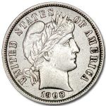 1908-D Barber Dime XF
