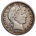 1908-D Barber Half Dollar VF
