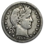 1908-D Barber Quarter VF