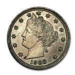 1908 Liberty Head V Nickel AU