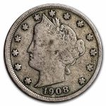 1908 Liberty Head V Nickel Fine