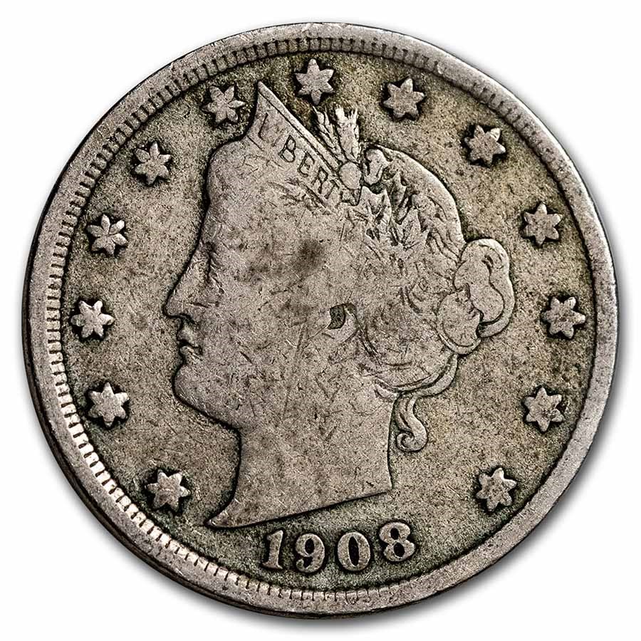 1908 Liberty Head V Nickel Fine