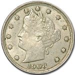 1908 Liberty Head V Nickel XF