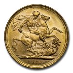1908-M Australia Gold Sovereign Edward VII BU