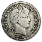 1908-O Barber Dime VG