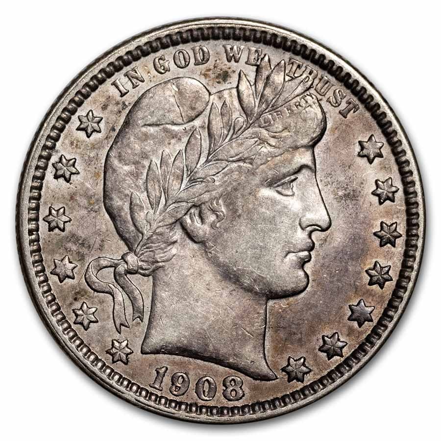 1908-O Barber Quarter XF