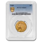 1909 $5 Indian Gold Half Eagle MS-64 PCGS