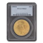1909/8 $20 St. Gaudens Gold Double Eagle MS-63 PCGS