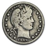 1909 Barber Quarter Fine
