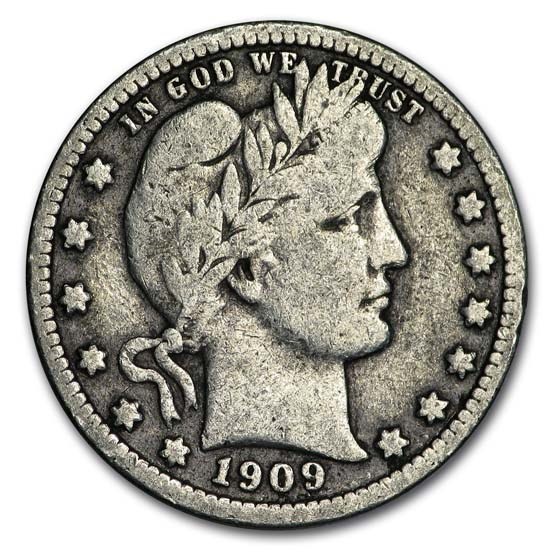 1909 Barber Quarter Fine