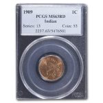 1909 Indian Head Cent MS-63 PCGS (Red)