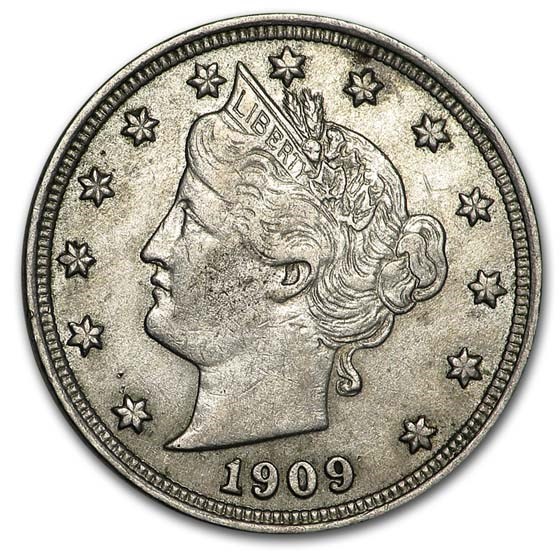 1909 Liberty Head V Nickel AU