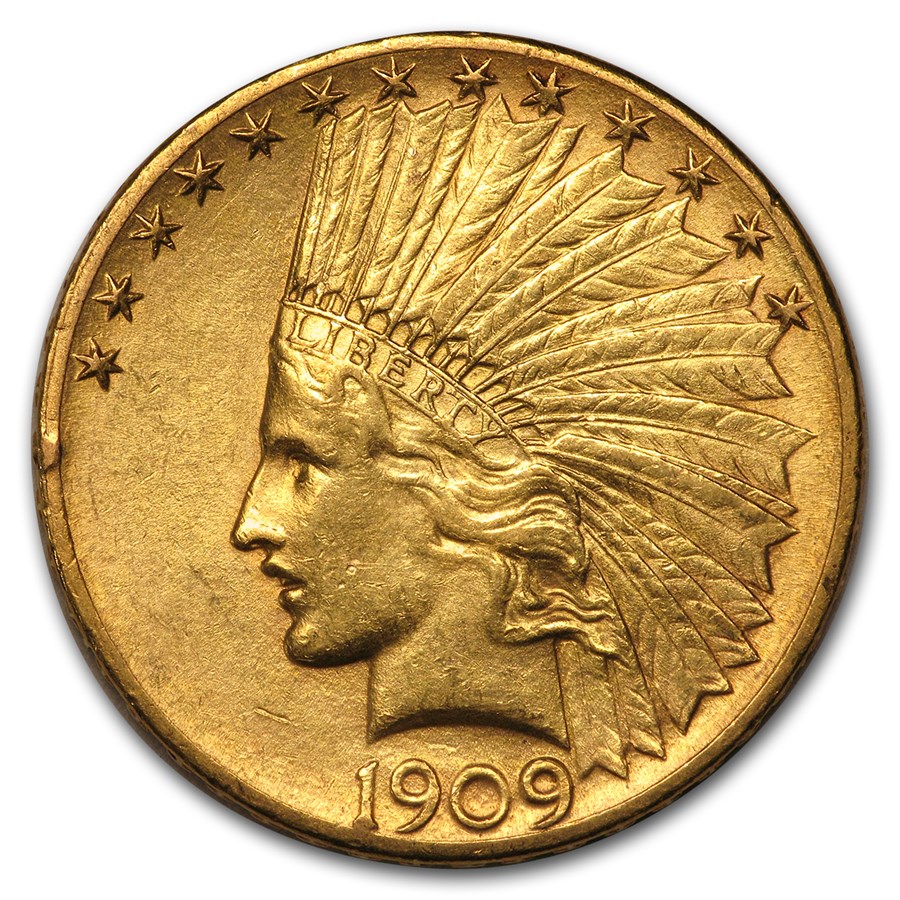 1909-S $10 Indian Gold Eagle AU